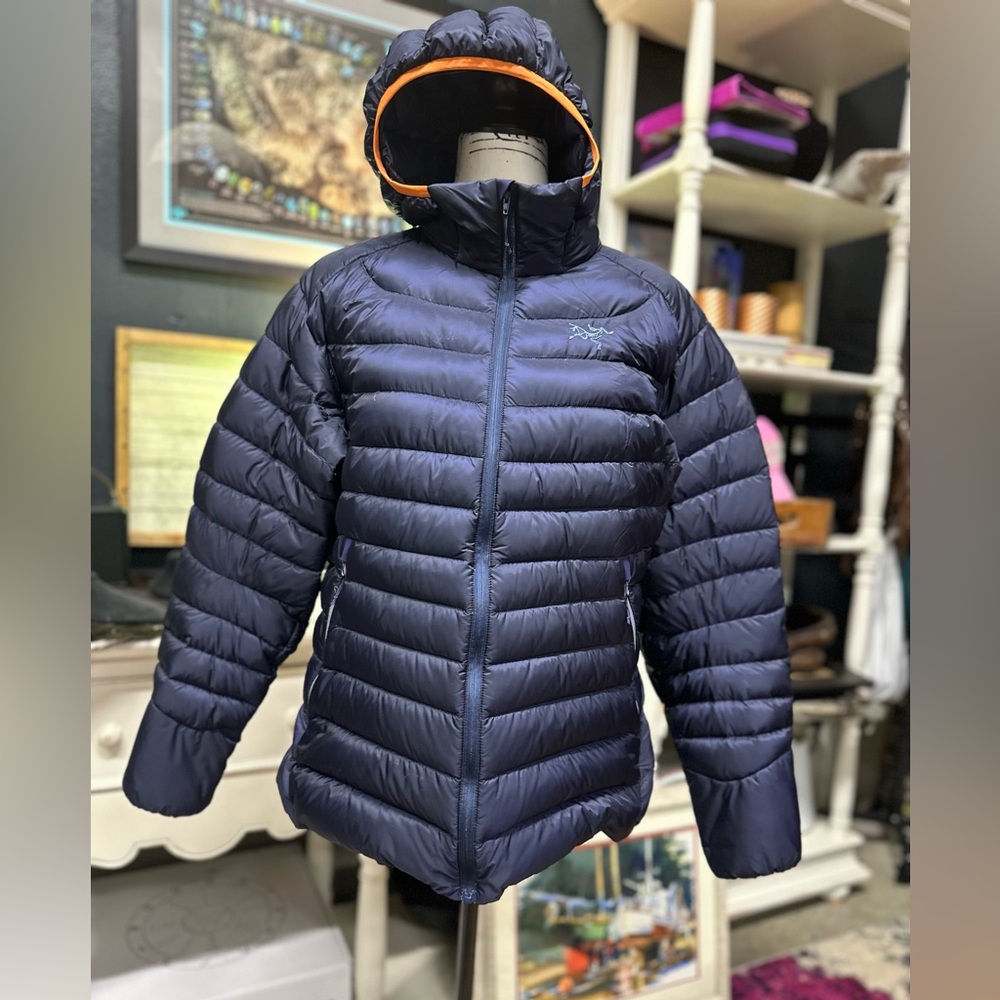 Navy Puffer Jacket with Hood